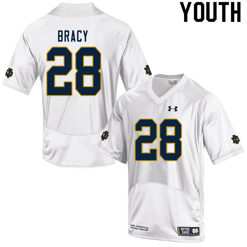 Youth #28 TaRiq Bracy Notre Dame Fighting Irish College Football Jerseys Sale-White